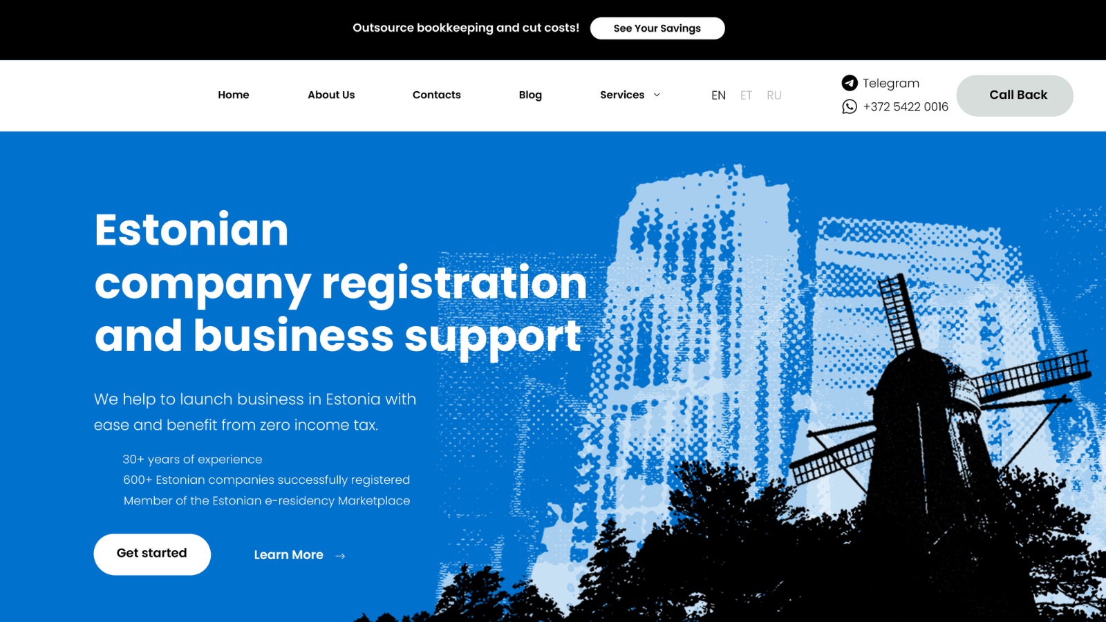 Maxwise landing page